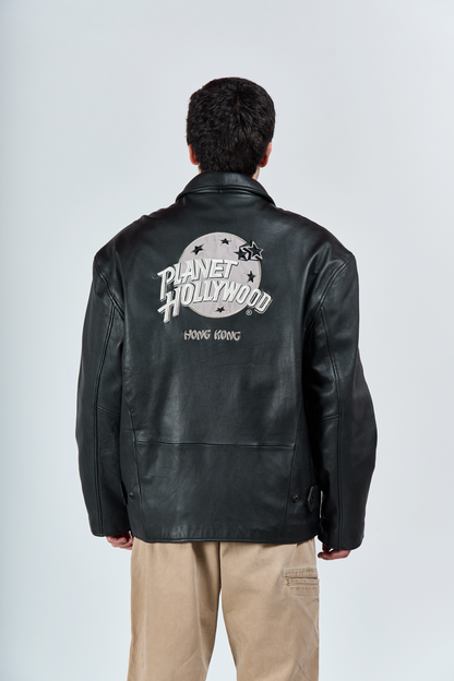 1990 Planet Hollywood Hong-Kong Leather Moto Jacket (L/XL)