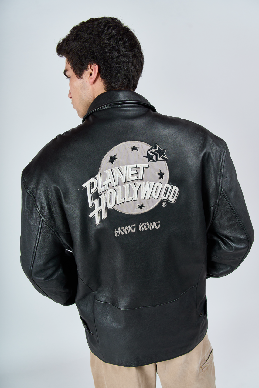 1990 Planet Hollywood Hong-Kong Leather Moto Jacket (L/XL)