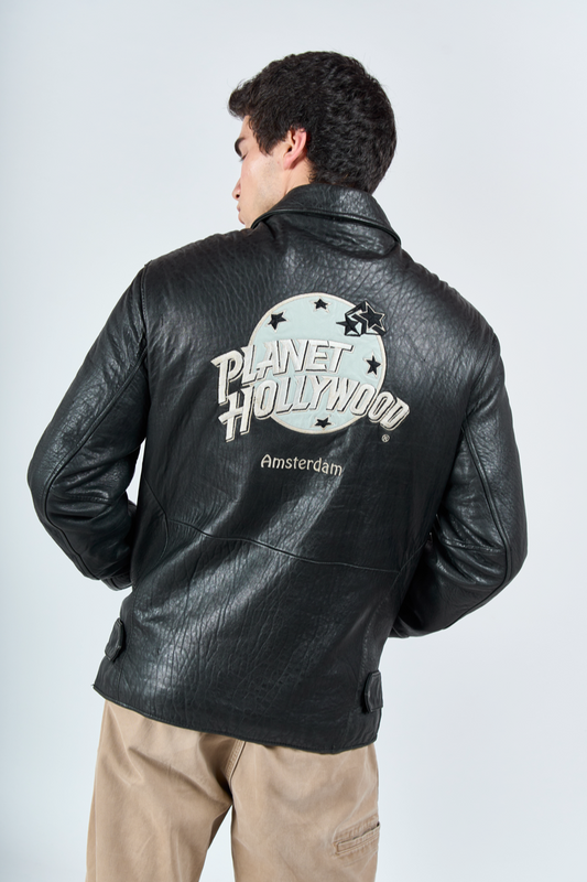 1990 Planet Hollywood Amsterdam Leather Moto Jacket (M/L)