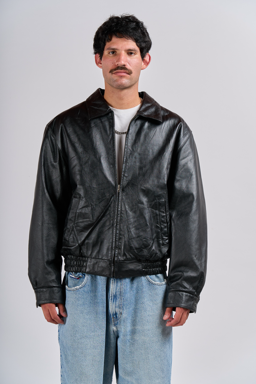 1990 Leather Gallery Flag Leather Jacket (M/L)