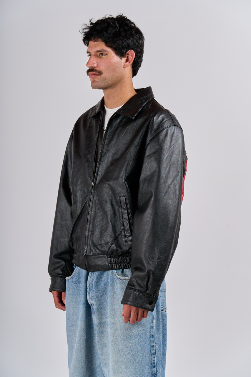 1990 Leather Gallery Flag Leather Jacket (M/L)