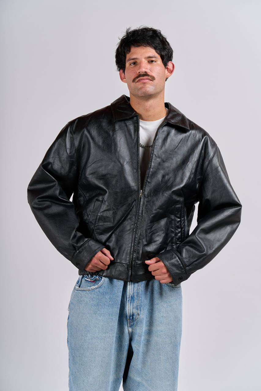 1990 Leather Gallery Flag Leather Jacket (M/L)