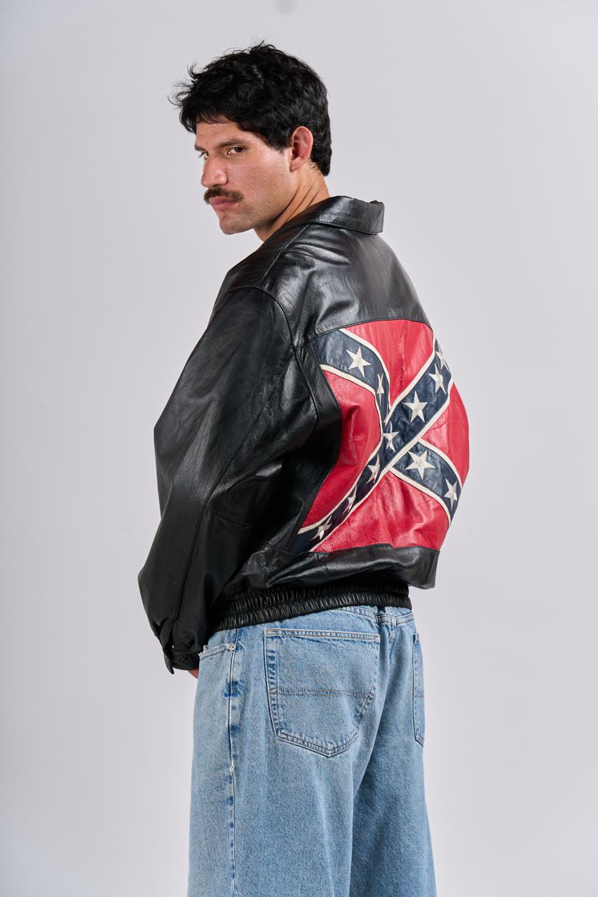 1990 Leather Gallery Flag Leather Jacket (M/L)