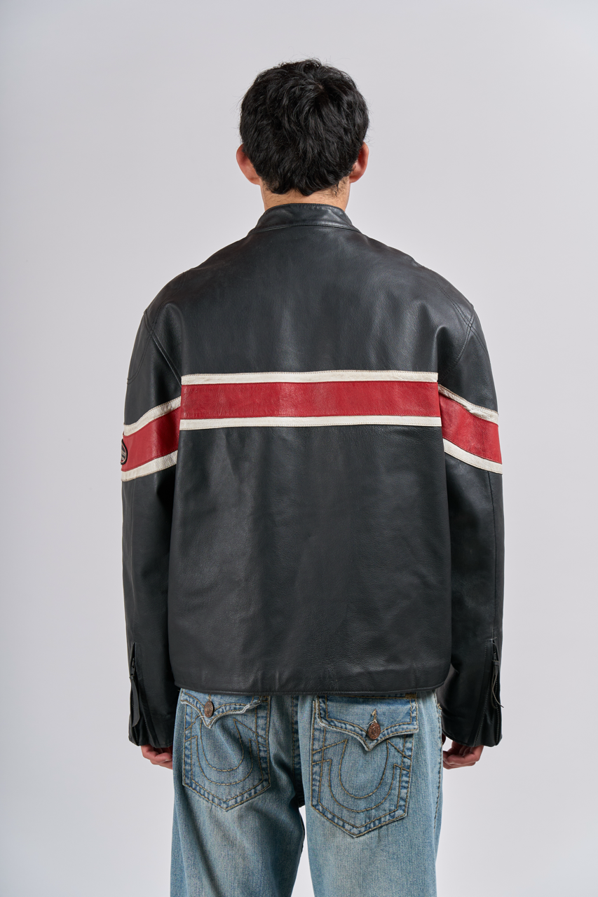 1990 Max TrackStar Leather Moto Jacket (L)