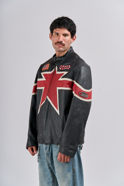 1990 Max TrackStar Leather Moto Jacket (L)