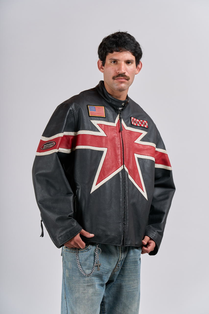 1990 Max TrackStar Leather Moto Jacket (L)