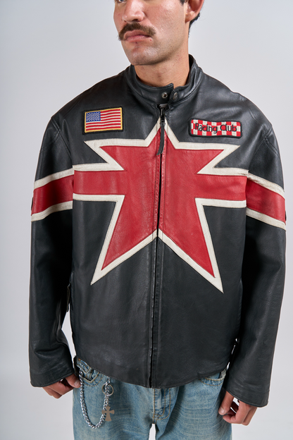 1990 Max TrackStar Leather Moto Jacket (L)