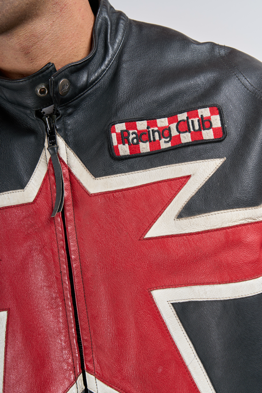 1990 Max TrackStar Leather Moto Jacket (L)