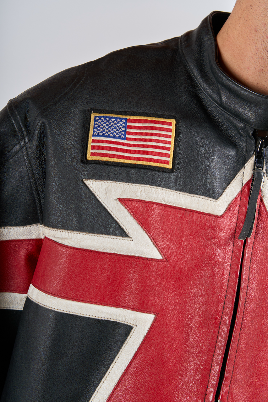 1990 Max TrackStar Leather Moto Jacket (L)