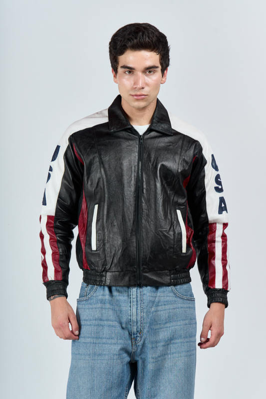 199 USA Big Flag Leather Jacket (S)