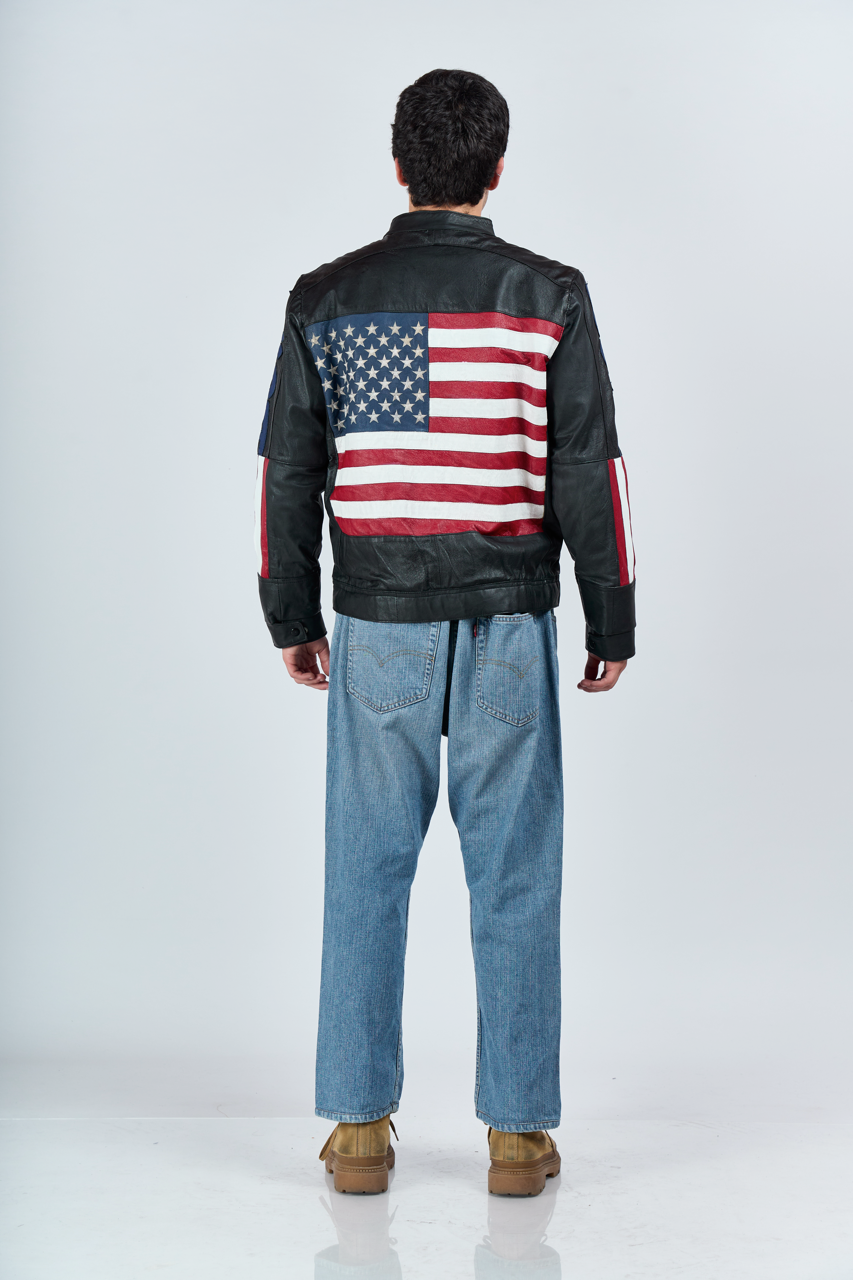 1990 The Gatsby USA Big Flag Leather Jacket (M/L)