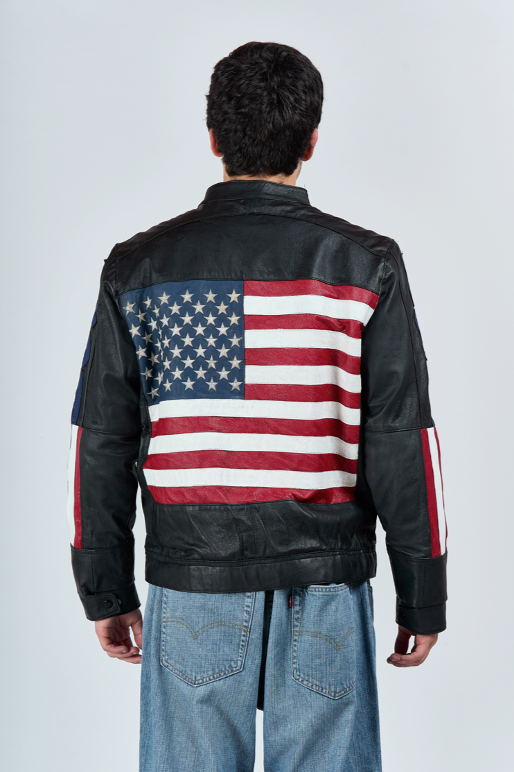 1990 The Gatsby USA Big Flag Leather Jacket (M/L)