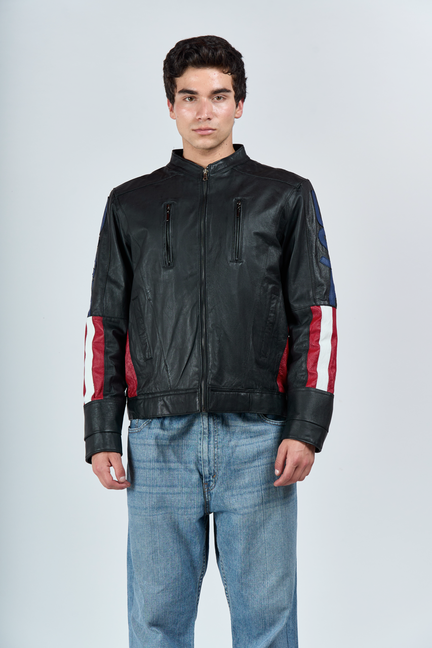 1990 The Gatsby USA Big Flag Leather Jacket (M/L)