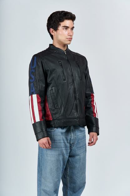 1990 The Gatsby USA Big Flag Leather Jacket (M/L)