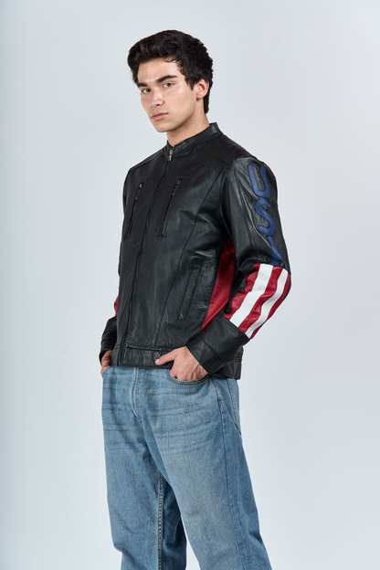 1990 The Gatsby USA Big Flag Leather Jacket (M/L)