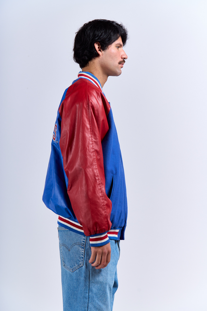 90 Steve & Barry Robert Morris Vegan Leather Varsity Jacket  (L/XL)