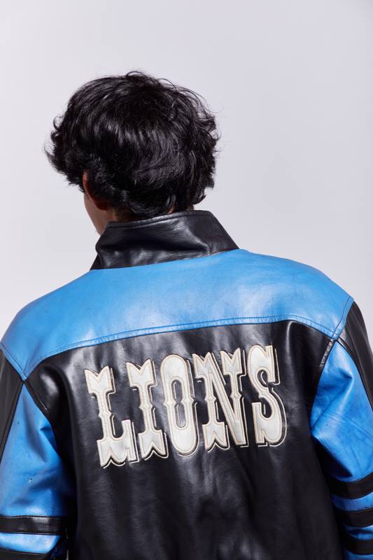 1990 NFL Detriot Lions Vegan Leather Varsity Jacket (XS/S)