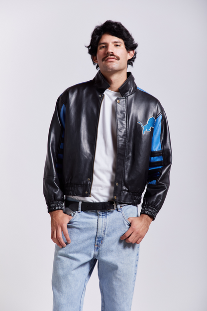 1990 NFL Detriot Lions Vegan Leather Varsity Jacket (XS/S)