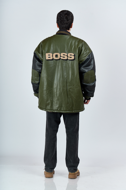 1990 Boss Vegan Leather Trench Jacket (XL)