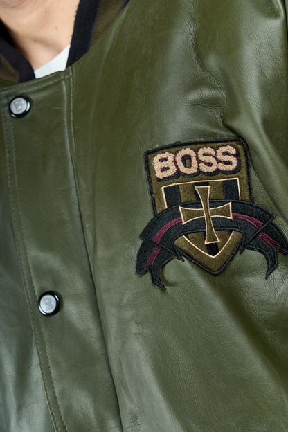 1990 Boss Vegan Leather Trench Jacket (XL)