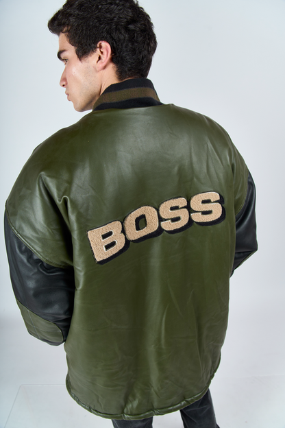 1990 Boss Vegan Leather Trench Jacket (XL)