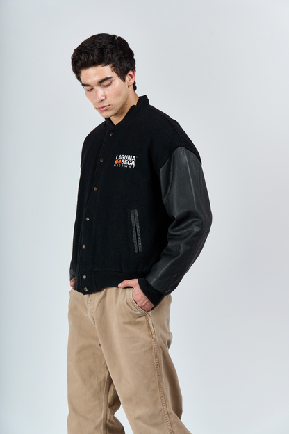 2000 Vintage Raceway Leather Varsity Jacket (M/L)