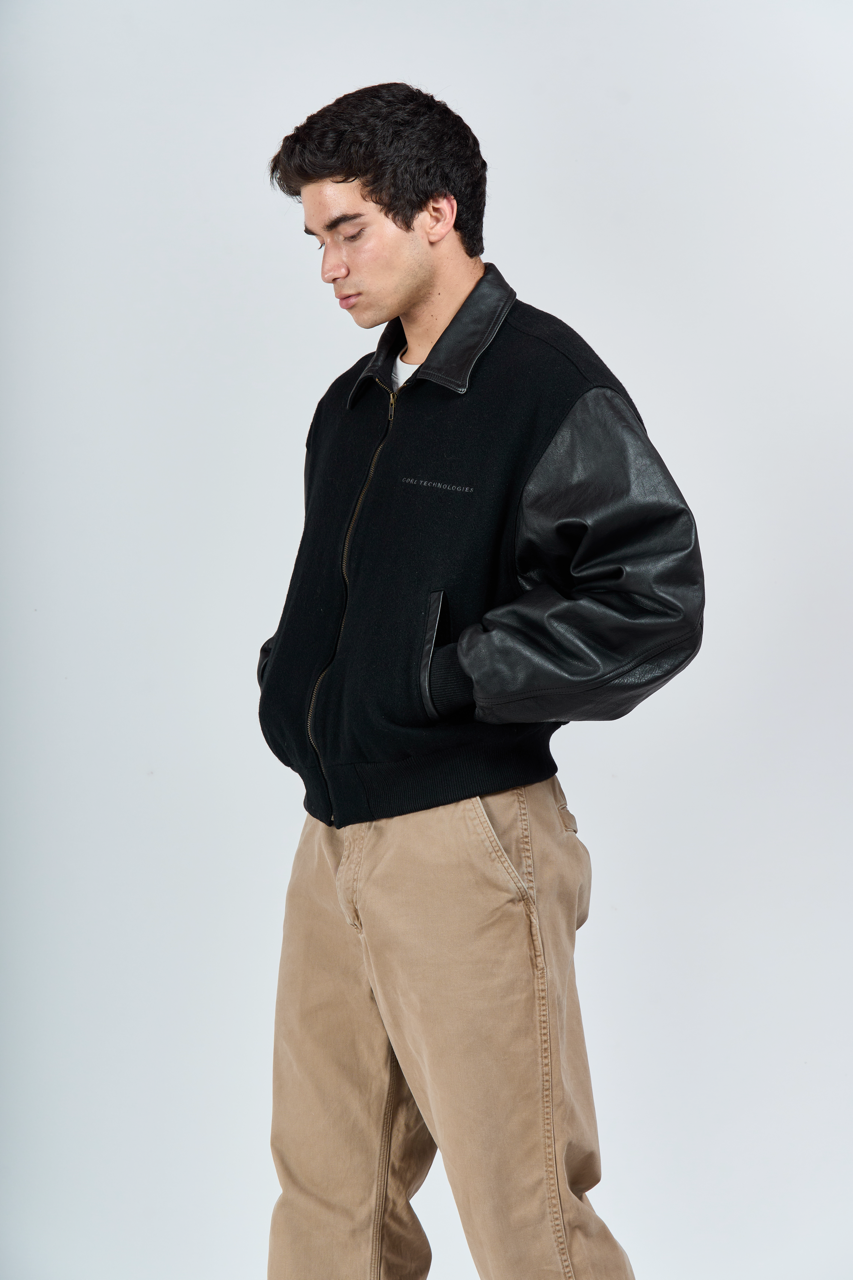 1990 ID Wear Leather Varsity Jacket (M/L)