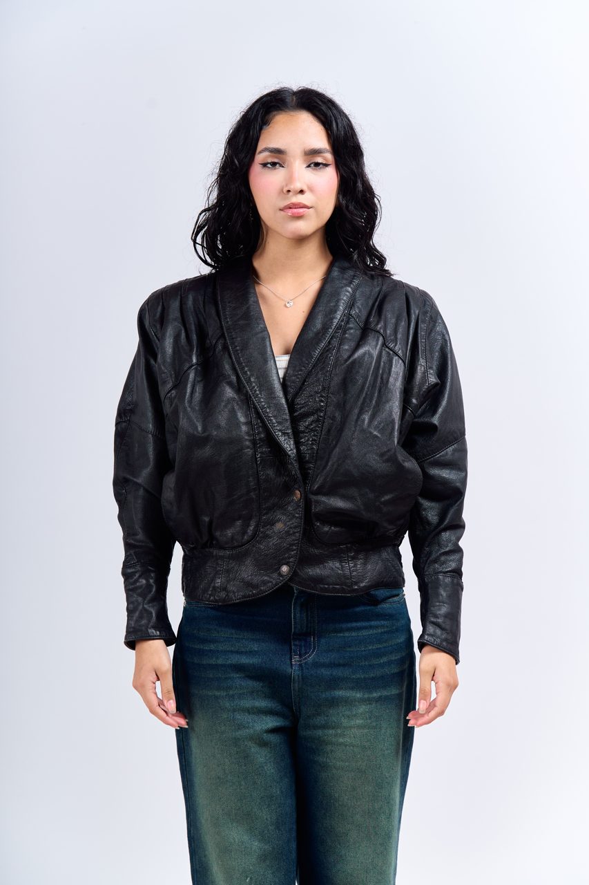 1990 Renzo Costa Vintage Leather Bomber Jacket (S)