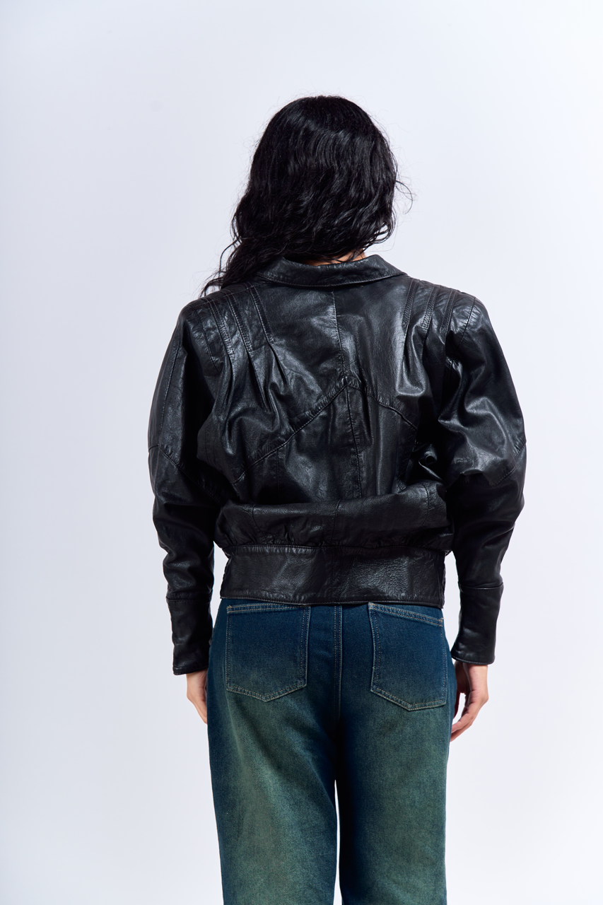 1990 Renzo Costa Vintage Leather Bomber Jacket (S)