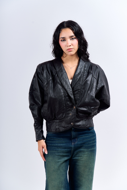 1990 Renzo Costa Vintage Leather Bomber Jacket (S)