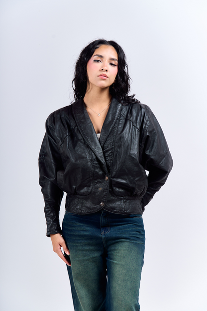 1990 Renzo Costa Vintage Leather Bomber Jacket (S)