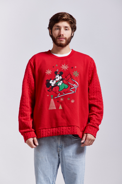 2000 Walt Disney Christmas Minnie and Mickey Mouse Sweater (L/XL)