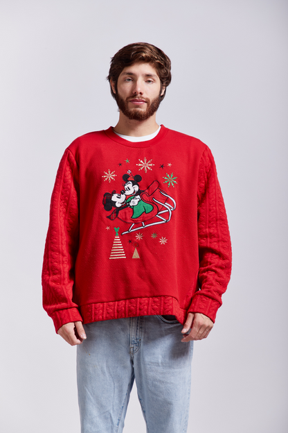 2000 Walt Disney Christmas Minnie and Mickey Mouse Sweater (L/XL)