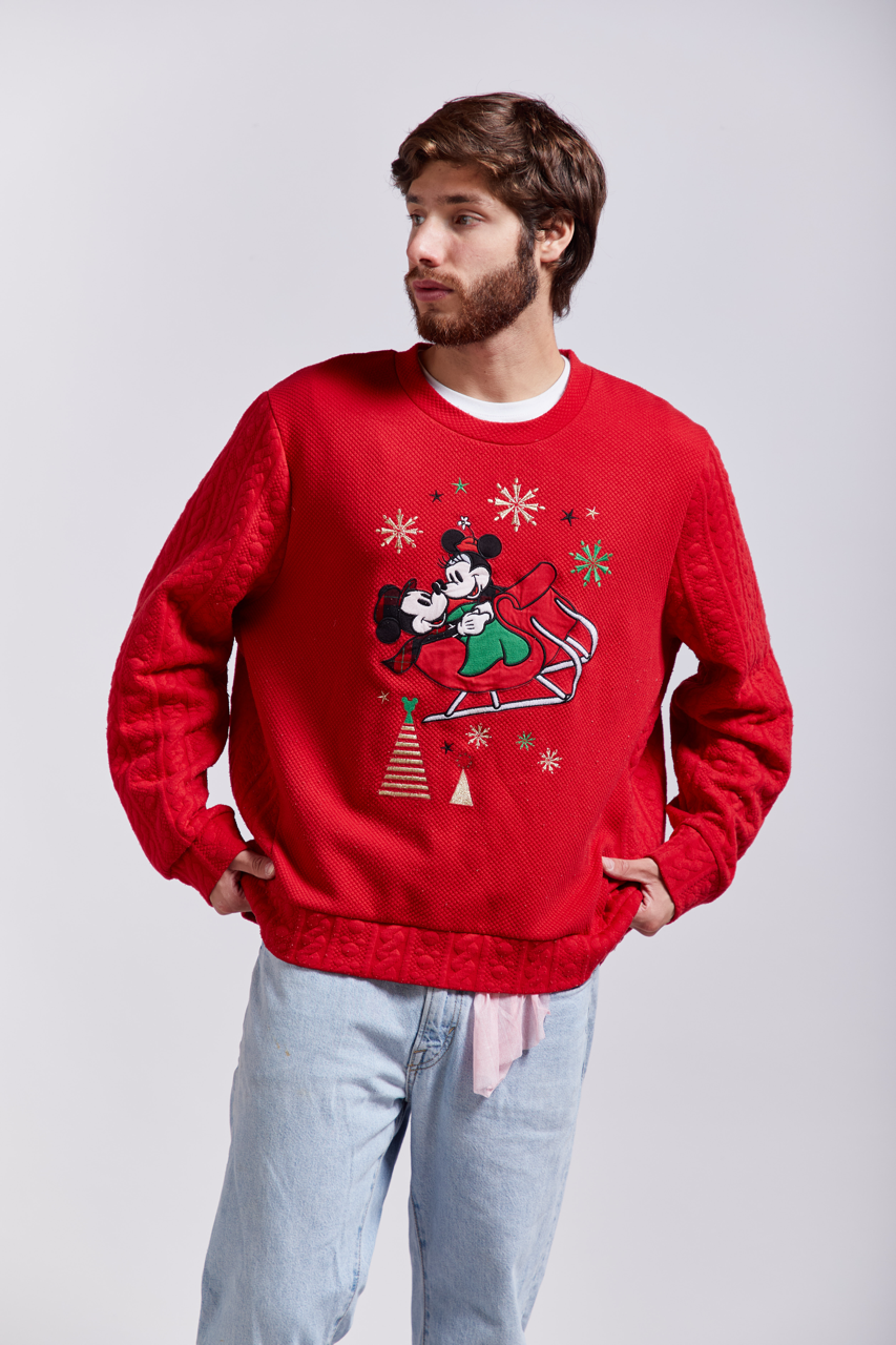 2000 Walt Disney Christmas Minnie and Mickey Mouse Sweater (L/XL)