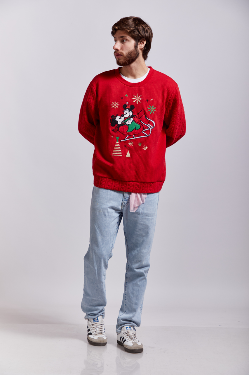 2000 Walt Disney Christmas Minnie and Mickey Mouse Sweater (L/XL)