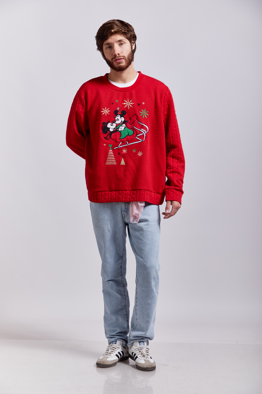 2000 Walt Disney Christmas Minnie and Mickey Mouse Sweater (L/XL)