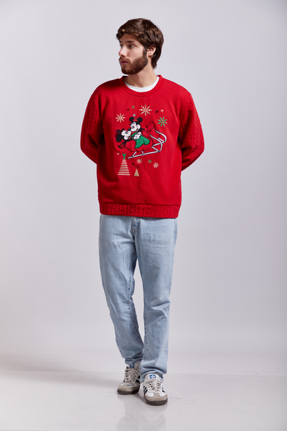 2000 Walt Disney Christmas Minnie and Mickey Mouse Sweater (L/XL)