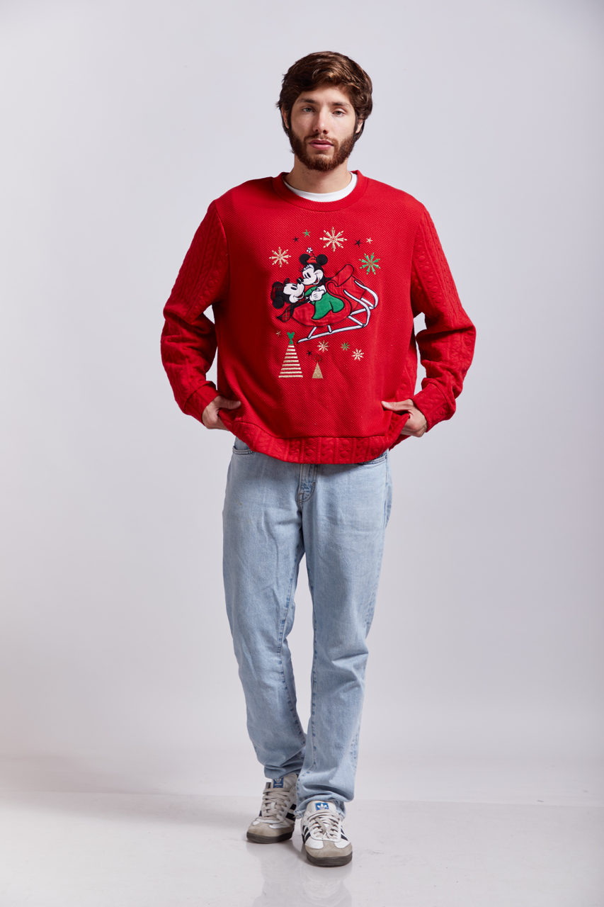 2000 Walt Disney Christmas Minnie and Mickey Mouse Sweater (L/XL)