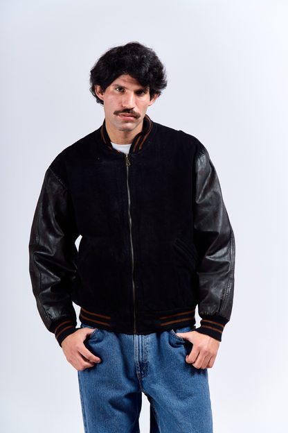 Vintage Leather Varsity Jacket (S/M)