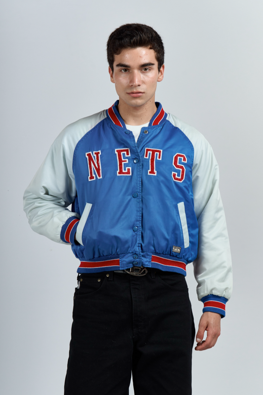 2000 Hardwood Classics NBA Brooklyn Nets Boxy Varsity Jacket (S/M)