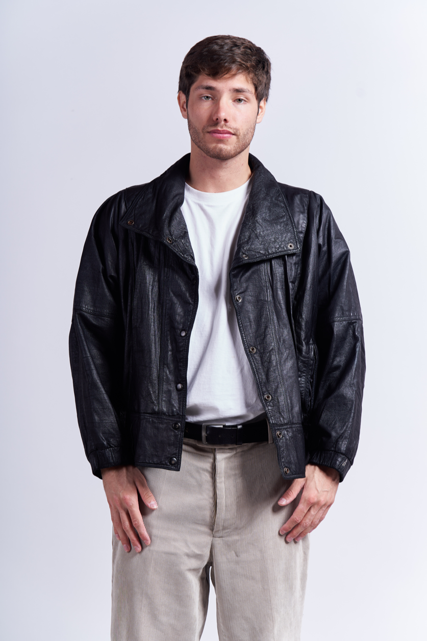 1990 Winlit Leather Bomber Jacket (S/M)