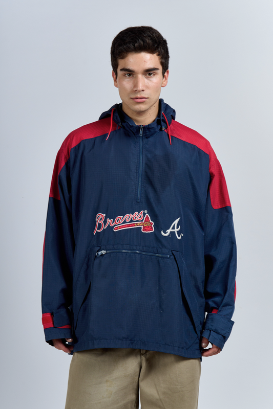 2000 Genuine Merchandise Atlanta Braves Quarter Zip Convertible Jacket (L/XL)