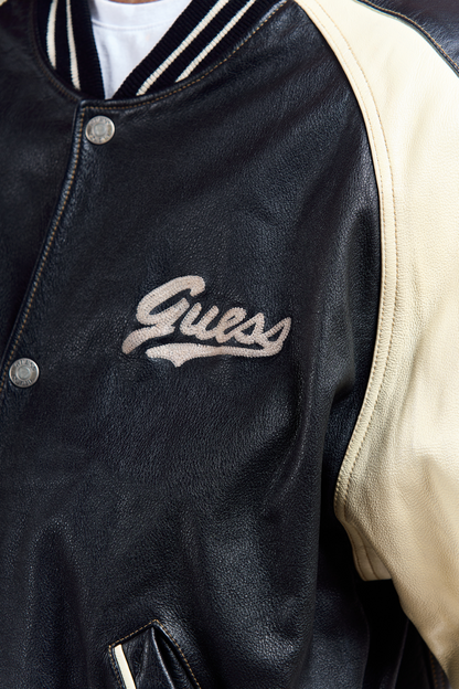 1990 Guess USA Leather Varsity Jacket (L/XL)