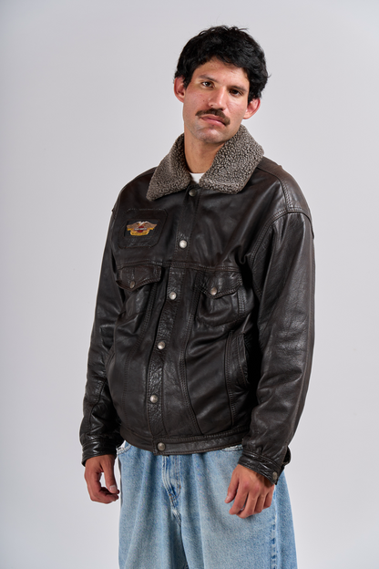 1990 Harley Davidson Aviator Leather Jacket (M/L)