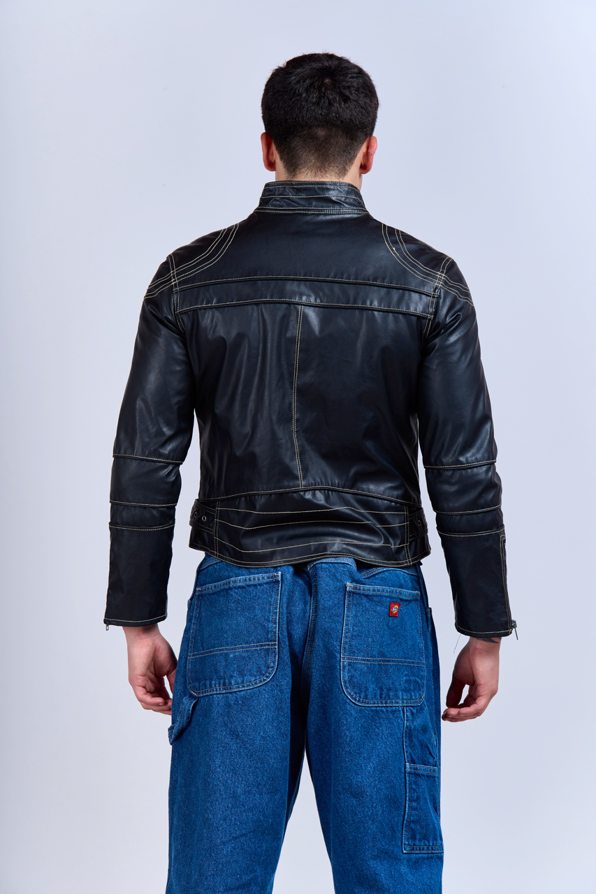 1990 BTS Brotes Vegan Leather Moto Jacket (XS/S)