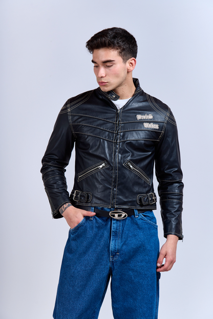 1990 BTS Brotes Vegan Leather Moto Jacket (XS/S)