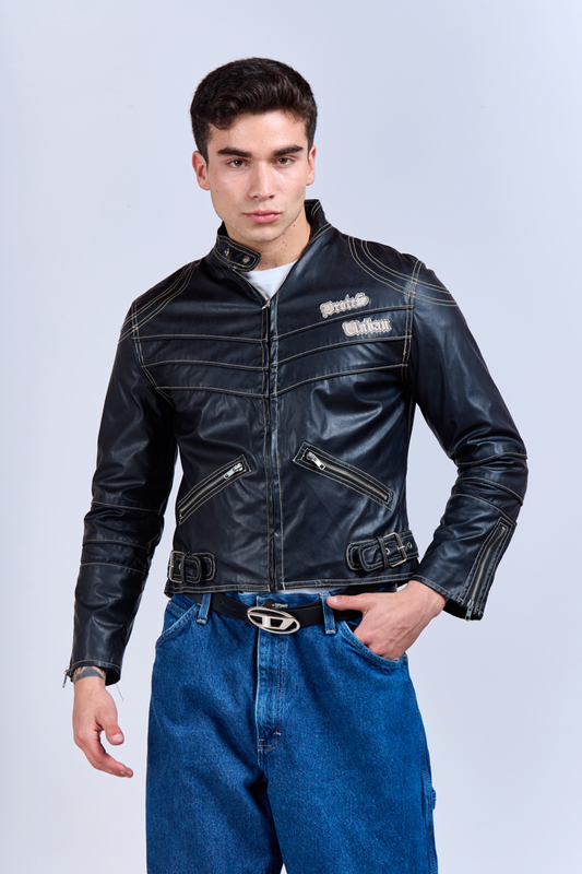 1990 BTS Brotes Vegan Leather Moto Jacket (XS/S)