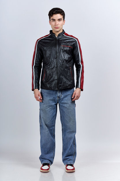 2000 Genuine Leather Motorcycle Jacket (S/M)