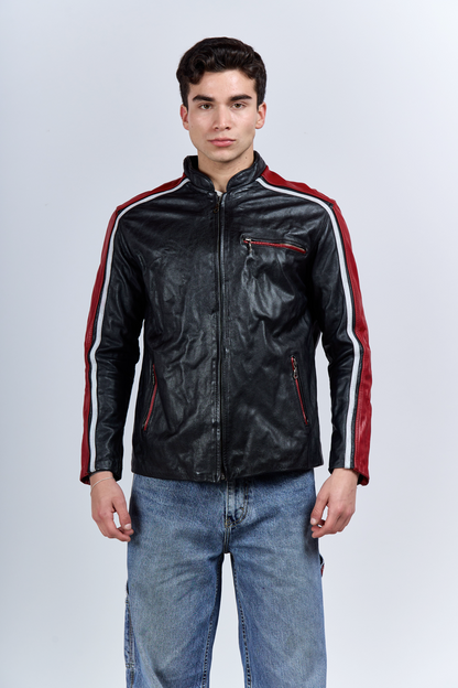 2000 Genuine Leather Motorcycle Jacket (S/M)