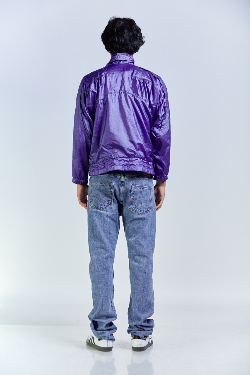 1980 Vintage Adidas Grape Reflective Jacket (S)